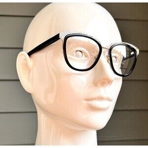 Etro Black Gold ET2108-001 Clear Lens Eyeglasses Made In Italy 140-53-17